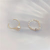 Elegant Baroque Style Freshwater Pearl Copper Ring For Women Geometric Adjustable Fashion Ring