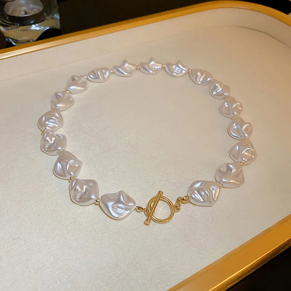 Elegant Baroque Style Geometric Imitation Pearl Alloy Women'S Bracelets Necklace