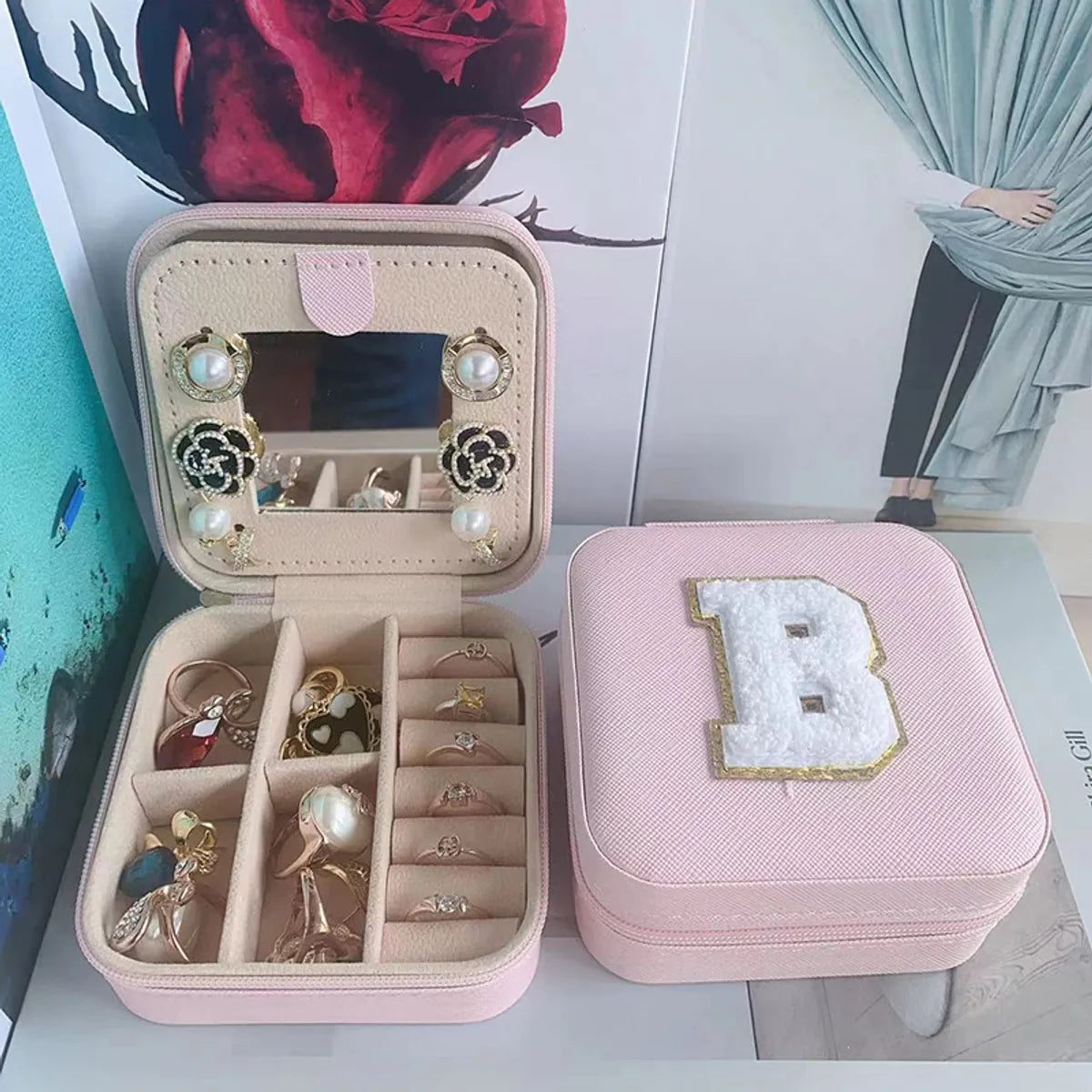 Elegant Basic Classic Style Letter Solid Color Pu Leather Jewelry Boxes