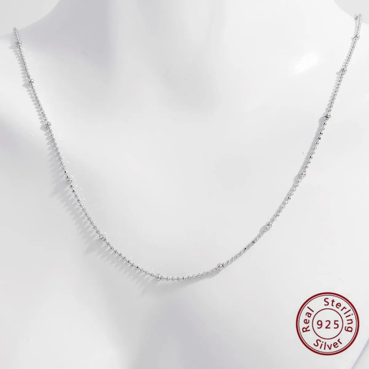 Elegant Basic Necklace Sterling Silver Plating Hollow Out White Gold Plated Rhodium Plated Necklace