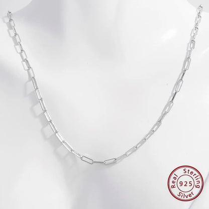 Elegant Basic Necklace Sterling Silver Plating Hollow Out White Gold Plated Rhodium Plated Necklace