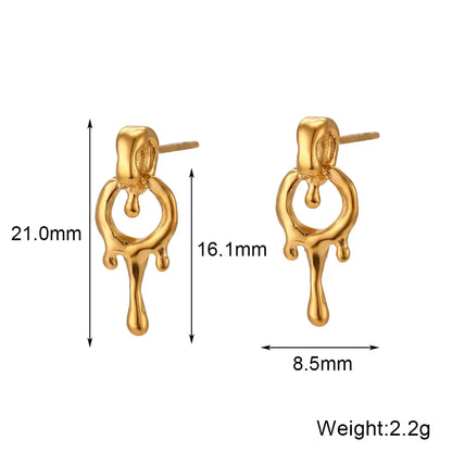 Elegant Basic Simple Style Geometric Stainless Steel Plating 18k Gold Plated Earrings Necklace