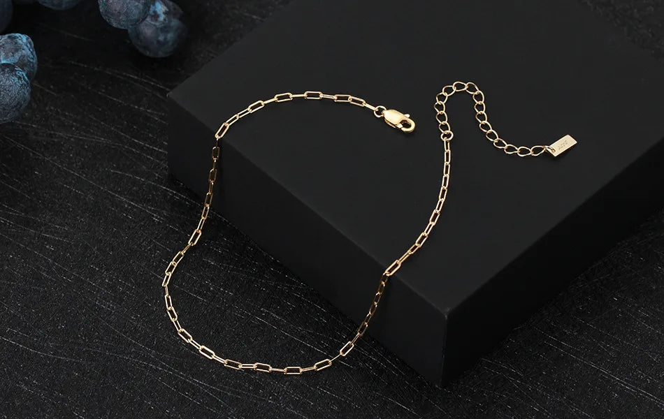 Elegant Beach Simple Style Solid Color Sterling Silver Plating Hollow Out Inlay Zircon 14k Gold Plated White Gold Plated Silver Plated Women'S Anklet