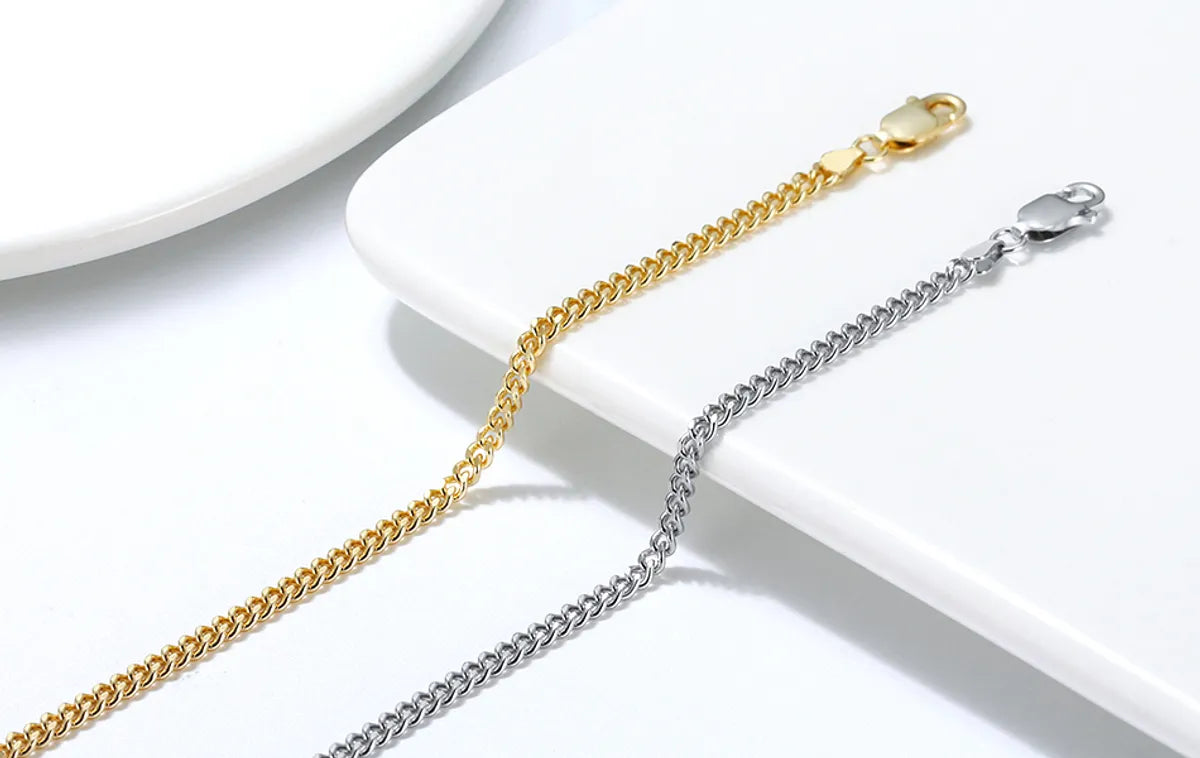 Elegant Beach Solid Color Sterling Silver Plating Hollow Out 14k Gold Plated White Gold Plated Women'S Anklet