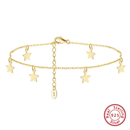 Elegant Beach Star Sterling Silver Plating Chain 14k Gold Plated White Gold Plated Silver Plated Women's Anklet