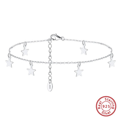 Elegant Beach Star Sterling Silver Plating Chain 14k Gold Plated White Gold Plated Silver Plated Women's Anklet