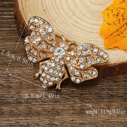 Elegant Bee Alloy Inlay Rhinestones Unisex Brooches 1 Piece