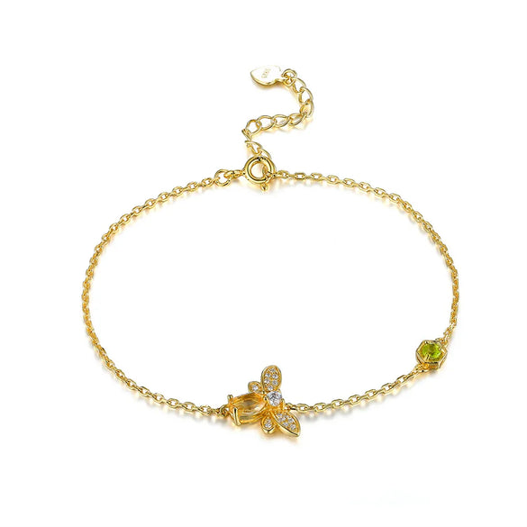 Elegant Bee Sterling Silver Plating Zircon Bracelets