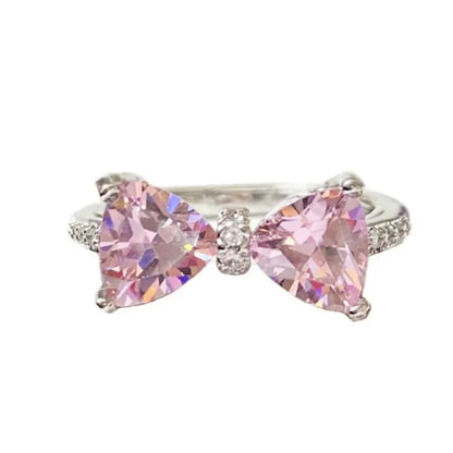 Elegant Bow Knot Alloy Plating Inlay Zircon Women'S Rings