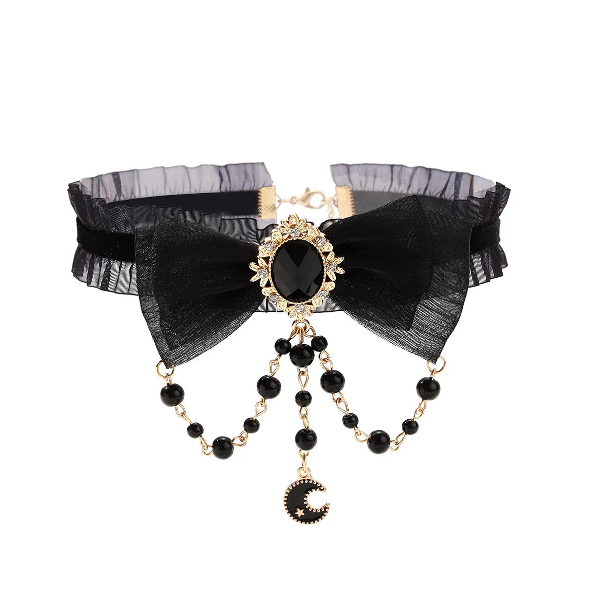 Elegant Bow Knot Mixed Materials Inlay Artificial Pearls Women'S Choker