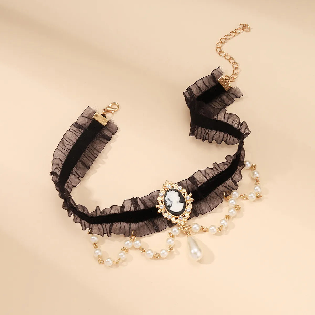 Elegant Bow Knot Mixed Materials Inlay Artificial Pearls Women'S Choker