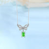 Elegant Bow Knot Sterling Silver Zircon Pendant Necklace In Bulk