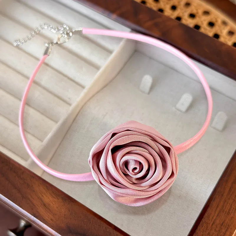 Elegant Bridal Romantic Flower Alloy Cloth Leather Rope Wholesale Choker