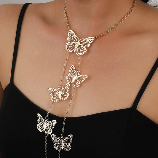 Elegant Butterfly Alloy Iron Wholesale Necklace