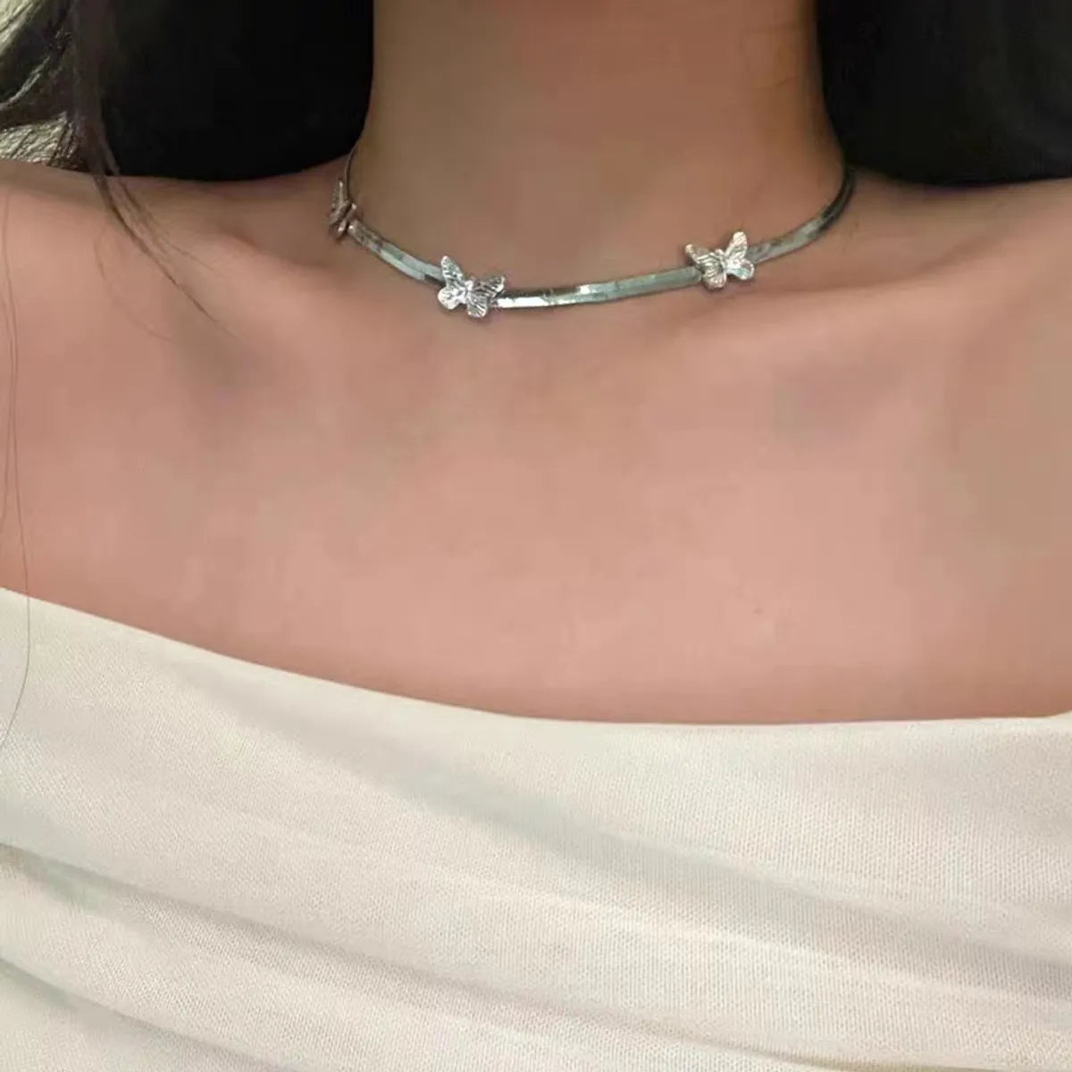 Elegant Butterfly Alloy Plating Women's Choker