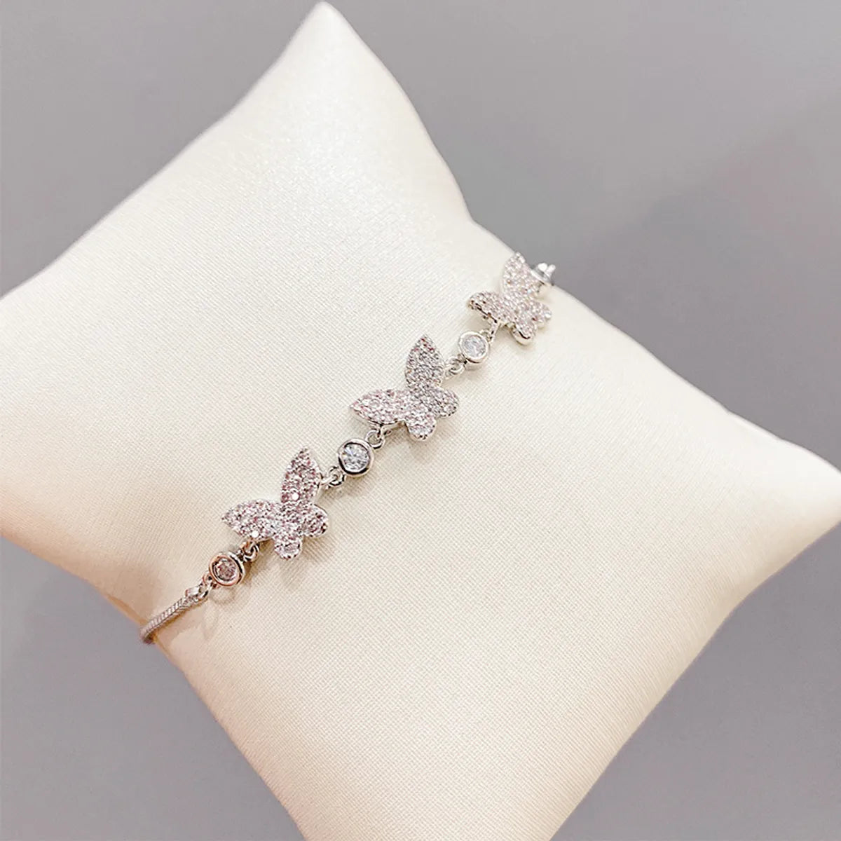 Elegant Butterfly Copper Bracelets Gold Plated Zircon Copper Bracelets 1 Piece