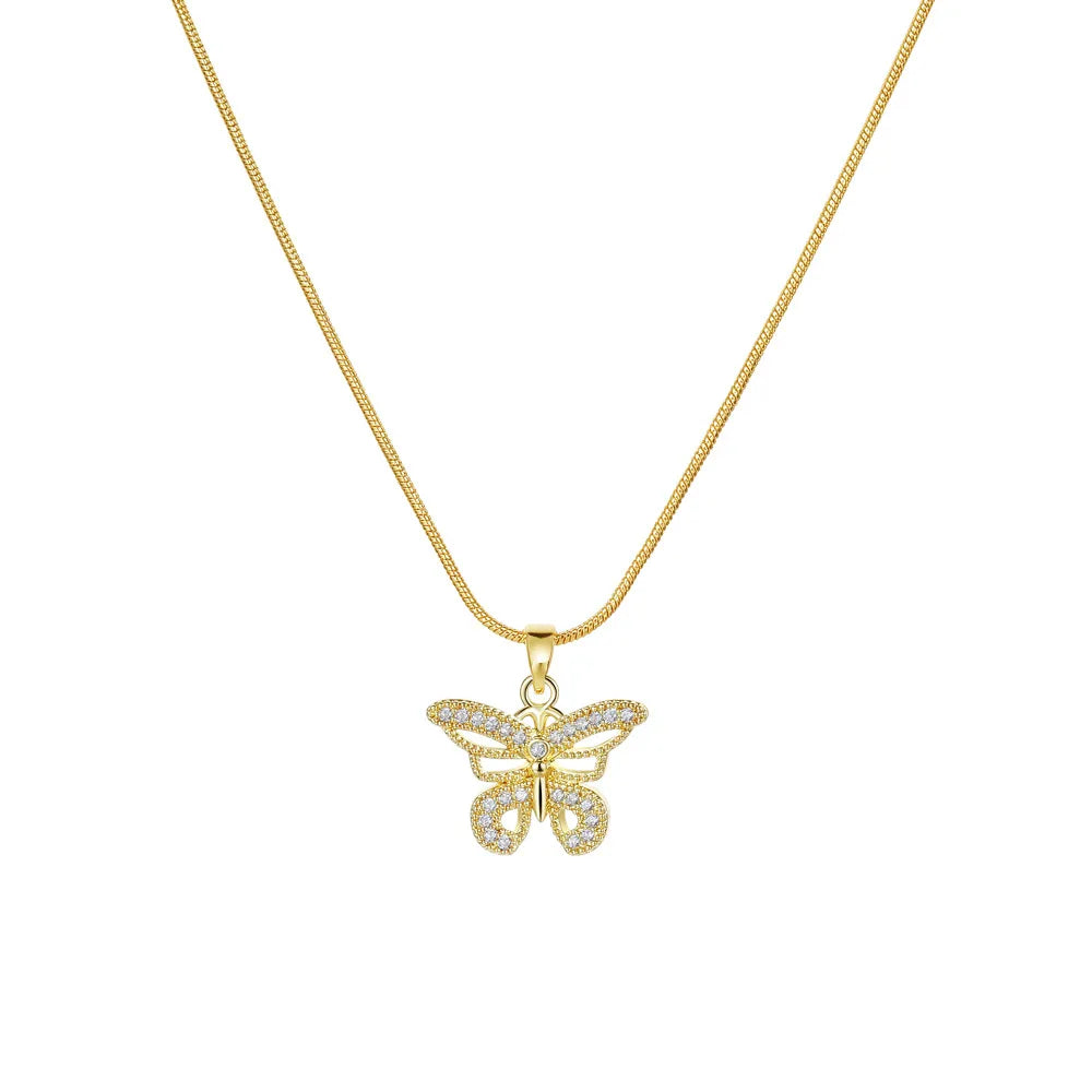 Elegant Butterfly Copper Wholesale Pendant Necklace