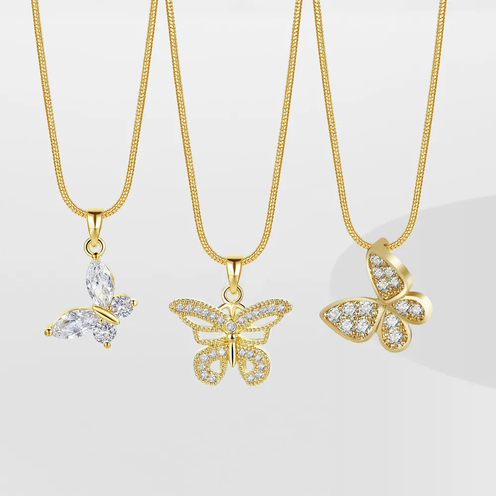 Elegant Butterfly Copper Wholesale Pendant Necklace