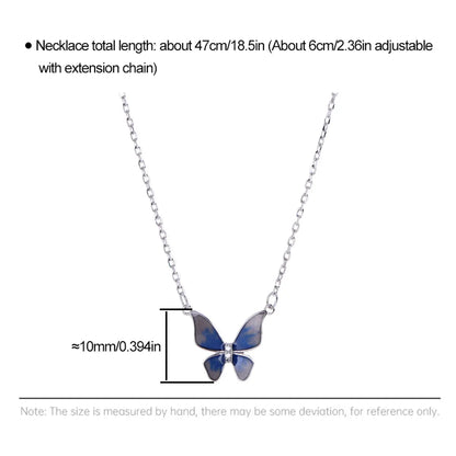 Elegant Butterfly Sterling Silver Plating Pendant Necklace