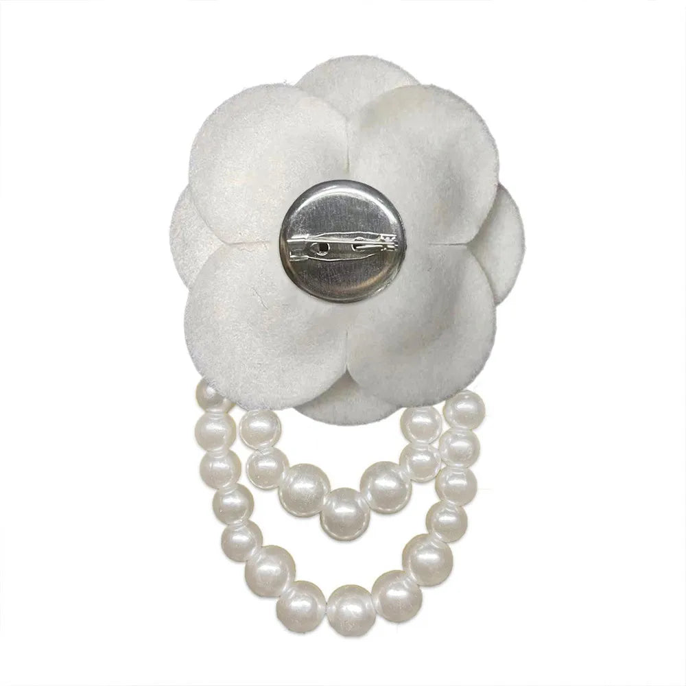 Elegant Camellia Imitation Pearl Unisex Brooches