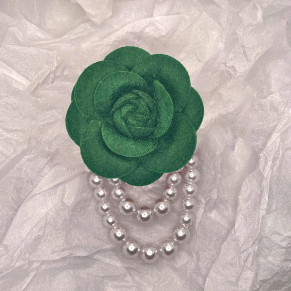Elegant Camellia Imitation Pearl Unisex Brooches