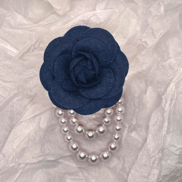 Elegant Camellia Imitation Pearl Unisex Brooches