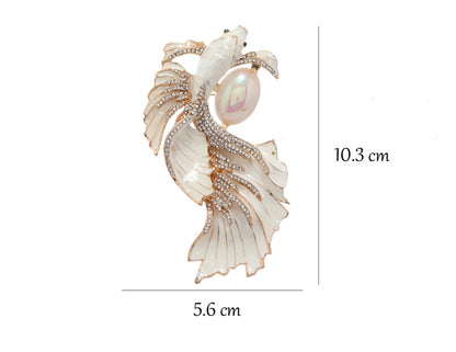 Elegant Carp Imitation Pearl Alloy Enamel Unisex Brooches