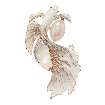 Elegant Carp Imitation Pearl Alloy Enamel Unisex Brooches