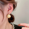 1 Pair Elegant Circle Heart Shape Solid Color Plating Metal Earrings