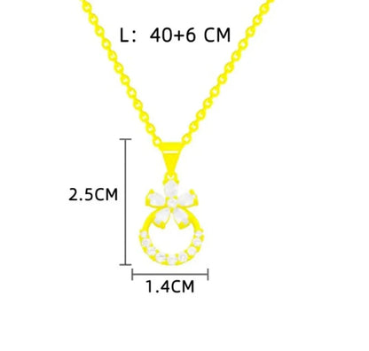 Elegant Circle Petal Titanium Steel Plating 18k Gold Plated Pendant Necklace