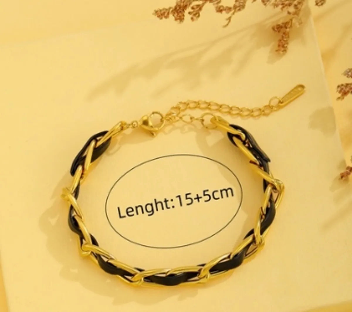 Elegant Circle Roman Numeral Butterfly Titanium Steel Plating 18k Gold Plated Bracelets