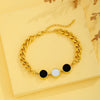 Elegant Circle Roman Numeral Butterfly Titanium Steel Plating 18k Gold Plated Bracelets