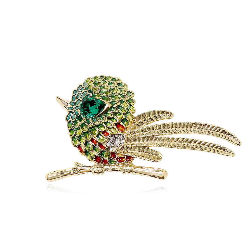 Elegant Classic Style Bird Alloy Enamel Inlay Rhinestones Unisex Brooches