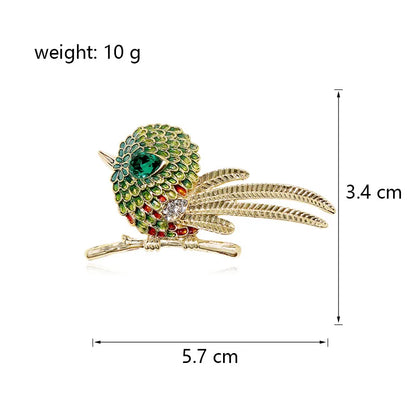 Elegant Classic Style Bird Alloy Enamel Inlay Rhinestones Unisex Brooches