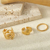 Elegant Classic Style Commute Solid Color 304 Stainless Steel 18K Gold Plated Open Rings Rings In Bulk