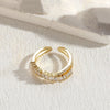 Elegant Classic Style Devil'S Eye Copper Asymmetrical Plating Inlay Pearl Zircon 14k Gold Plated Open Rings