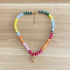 Elegant Classic Style Letter 14K Gold Plated Natural Stone Copper Wholesale Necklace