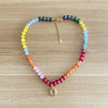 Elegant Classic Style Letter 14K Gold Plated Natural Stone Copper Wholesale Necklace