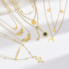 Elegant Classic Style Roman Style Moon Snake Butterfly Stainless Steel Plating Hollow Out Inlay Acrylic 14k Gold Plated Layered Necklaces
