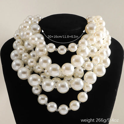 Elegant Classic Style Round Imitation Pearl Alloy Zinc Alloy Beaded K Gold Plated Women'S Necklace