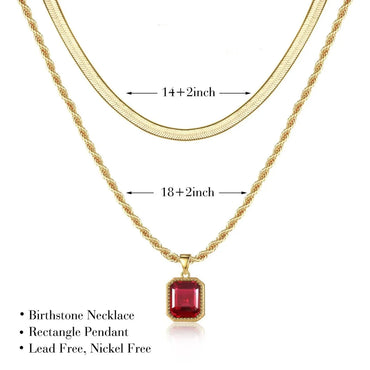 Elegant Classic Style Solid Color Copper Plating Inlay Glass Stone 14k Gold Plated Double Layer Necklaces