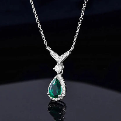 Elegant Classic Style Square Bow Knot Sterling Silver Inlay Artificial Gemstones Necklace