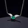 Elegant Classic Style Square Bow Knot Sterling Silver Inlay Artificial Gemstones Necklace