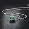 Elegant Classic Style Square Bow Knot Sterling Silver Inlay Artificial Gemstones Necklace