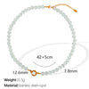 Elegant Classic Style Streetwear Round 18K Gold Plated 304 Stainless Steel Opal Wholesale Necklace