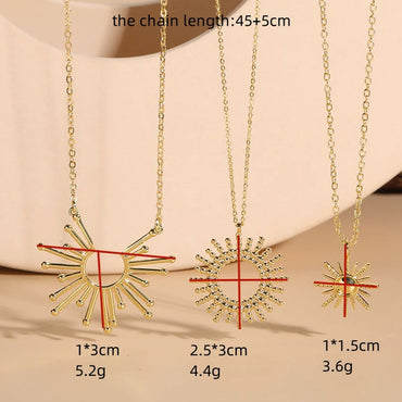 Elegant Classic Style Sun Copper Irregular Plating 14k Gold Plated Pendant Necklace