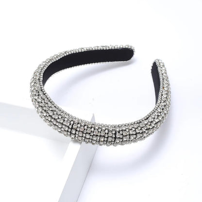 Elegant Color Block Alloy Inlay Rhinestones Hair Band