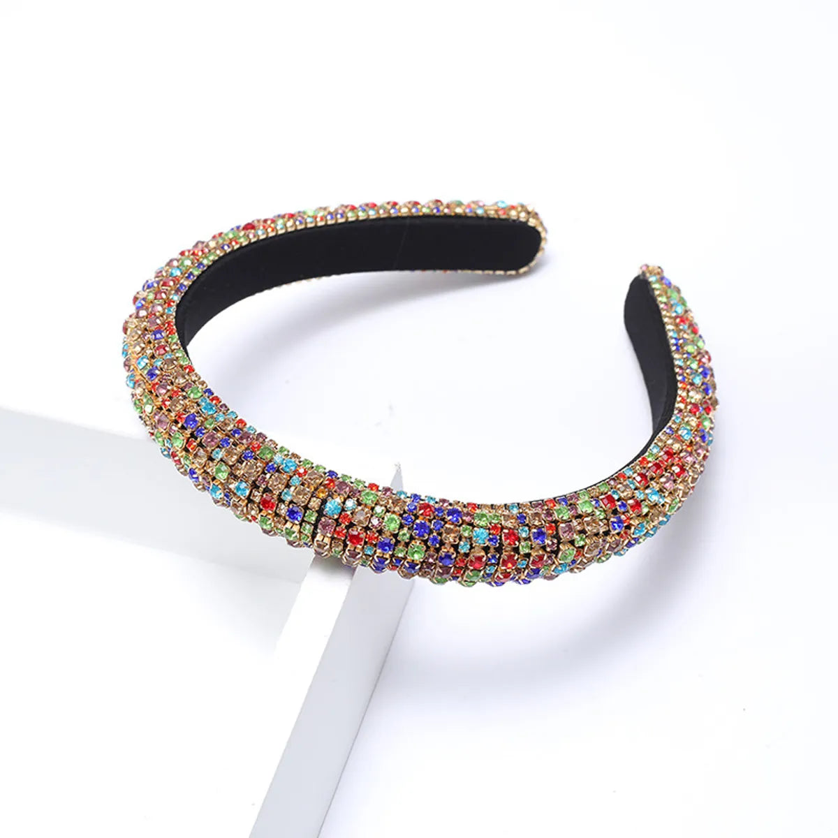 Elegant Color Block Alloy Inlay Rhinestones Hair Band