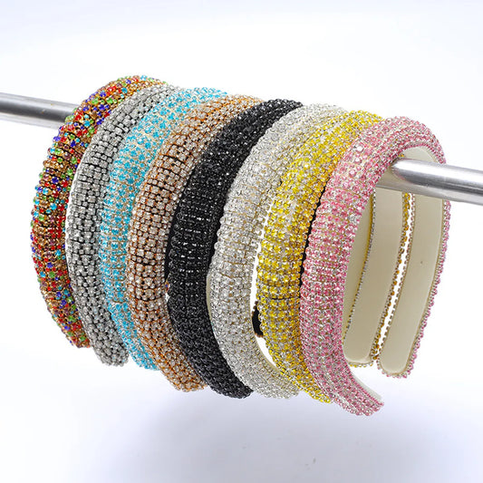 Elegant Color Block Alloy Inlay Rhinestones Hair Band