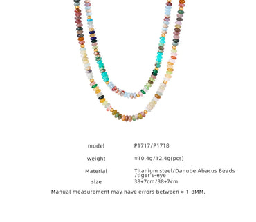 Elegant Colorful Natural Stone Beaded Plating 18k Gold Plated Necklace